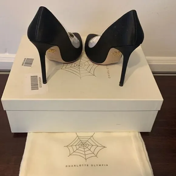 Charlotte Olympiasilk satin party heels size 6,5